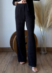 Textured Wide Leg Pants