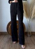 Textured Wide Leg Pants