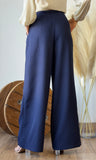 High Waist Pleated Front Wide-leg Pants