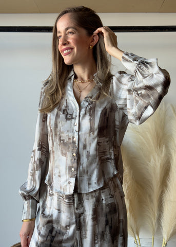 Marble Print Button Shirt
