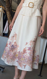 Floral Print Belted Midi Dress