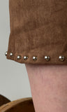 Stud Detail Suede Skirt