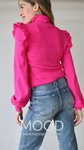 Shoulder Ruffle Turtleneck Sweater
