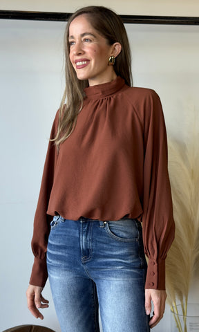Brick Long Sleeve Blouse