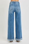 High Rise Wide Cuffed Jeans