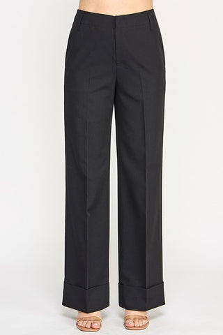 Wide Cuff Hem Straight Pants