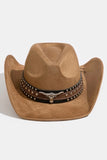 Western Bull Head Strap Cowboy Hat