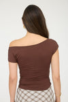 Asymmetrical Wrap Neckline Top