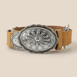 Western Oval Floral Buckle Belt