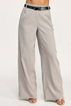 Textured Pin Stripe Wide Leg Pants