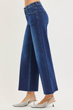 High Rise Ankle Wide Jeans