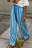 Striped Wide-leg Casual Pants