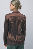 Lace Long-sleeve Satin Blouse