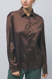 Lace Long-sleeve Satin Blouse