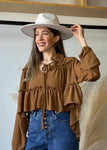Chiffon Boho Ruffle Blouse