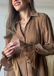Mocha Crinkle Sheet Shirt