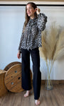 Grey Animal Print Blouse