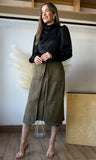 Olive Suede Skirt