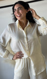 Rhinestone Detail Button Blouse