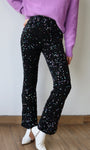 Velvet Sequence Lined Straight Pants