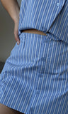 Multi Stripe Poplin Skort