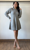 Ribbed Sweater Flared Mini Dress