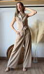 Champagne Two Button Vest
