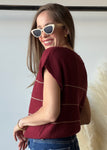 Stripe Button Down Knit Cardigan