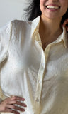 Rhinestone Detail Button Blouse