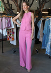 Pink High-waisted Pants