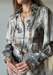 Marble Print Button Shirt