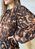 Brown Animal Print Blouse