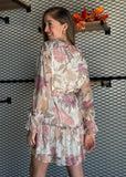 Floral Chiffon Wrap Dress