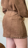 Stud Detail Suede Skirt