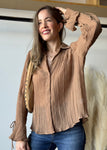 Mocha Crinkle Sheet Shirt