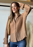 Mocha Crinkle Sheet Shirt