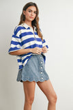 Striped Oversized Polo Shirt