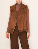 Layering Faux Fur Trim Vest