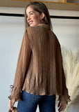 Mocha Crinkle Sheet Shirt