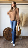 Mocha Crinkle Sheet Shirt