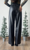 Pu Leather Wide Leg Pants Trouser
