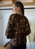 Brown Animal Print Blouse