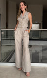 Button Detail Pants