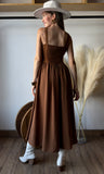 Faux Suede Mix Media Corset Midi Dress