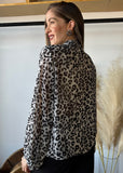 Grey Animal Print Blouse