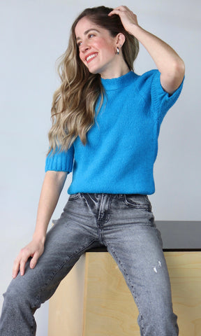 Mock Neck Tie Back Sweater