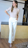 Pearl Detail Short Sleeve Sweater