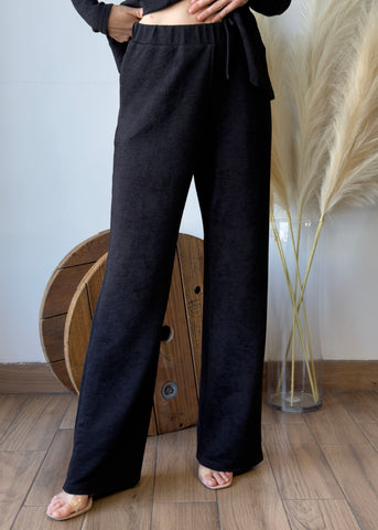 Textured Wide Leg Pants