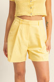 High Waist Pleated Chic Shorts