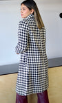 Houndstooth Double Breasted Long Coat